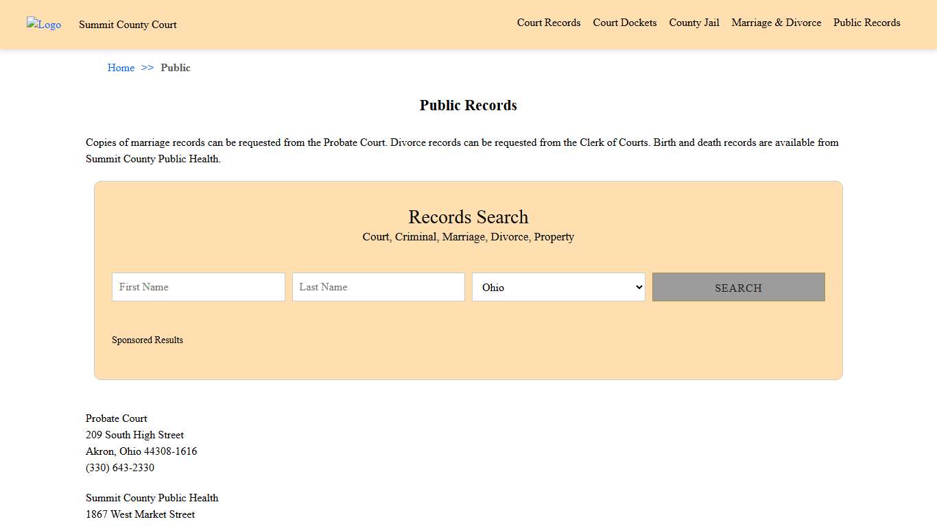 Public Records | Summit County Court