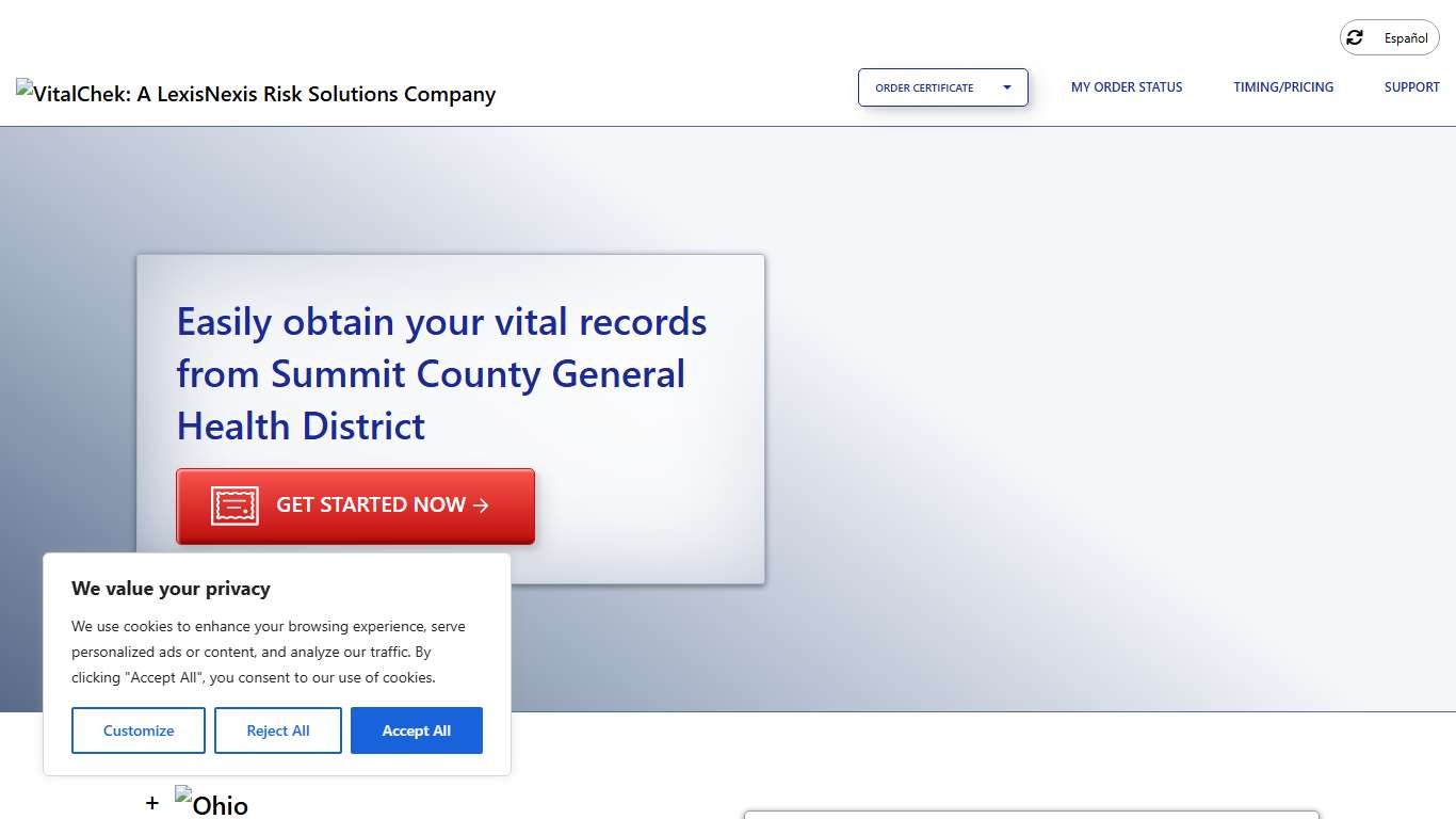Summit County General Health District (OH) | Order Certificates - VitalChek